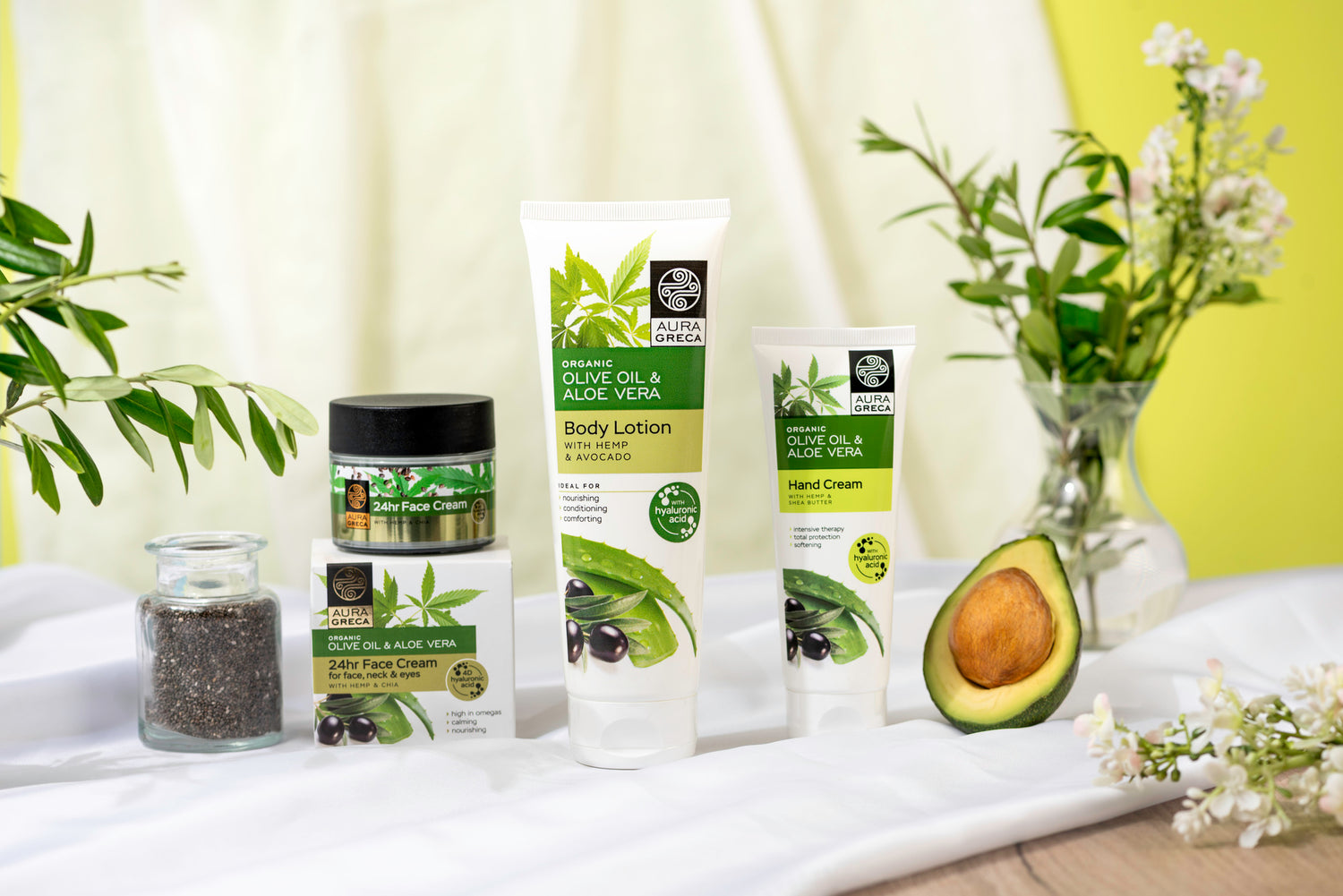 Aura Greca Hemp and Avocado Collection