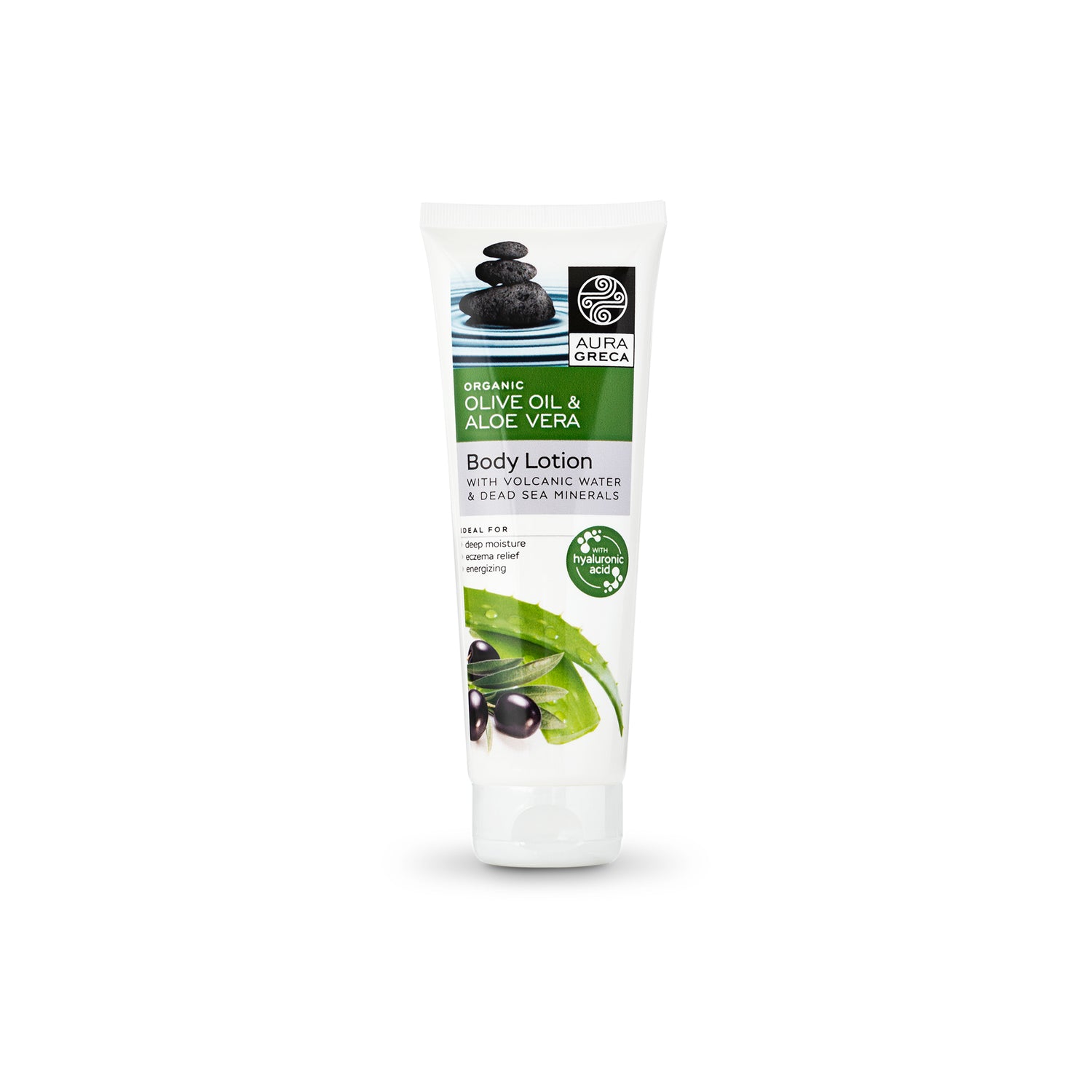 Aura Greca Body Lotion with Volcanic Water & Dead Sea Minerals – Deep hydration and soothing relief for sensitive and eczema-prone skin, 200ml.