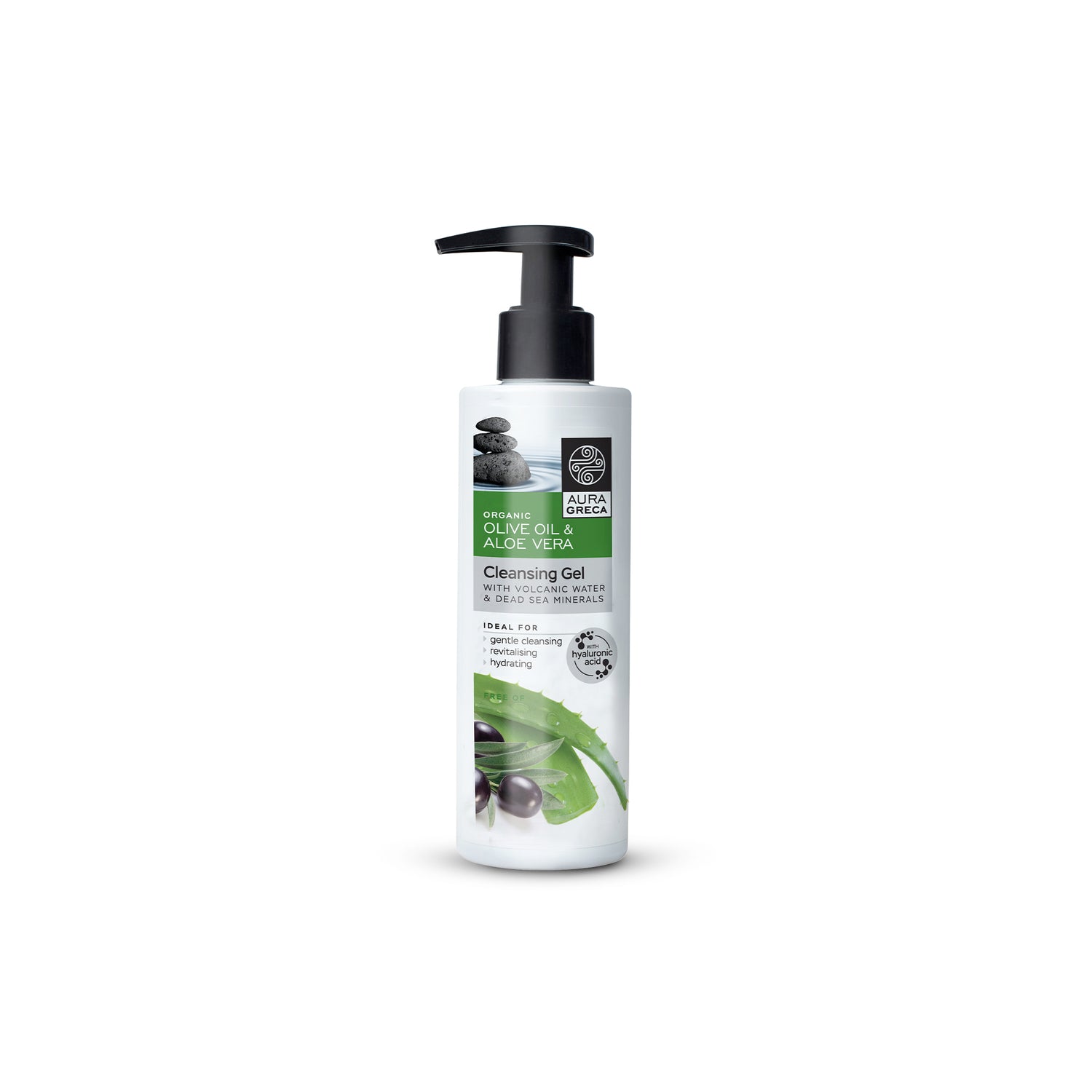 Aura Greca Cleansing Gel with Volcanic Water & Dead Sea Minerals – Gentle, hydrating face wash for a refreshed and balanced complexion, 200ml.