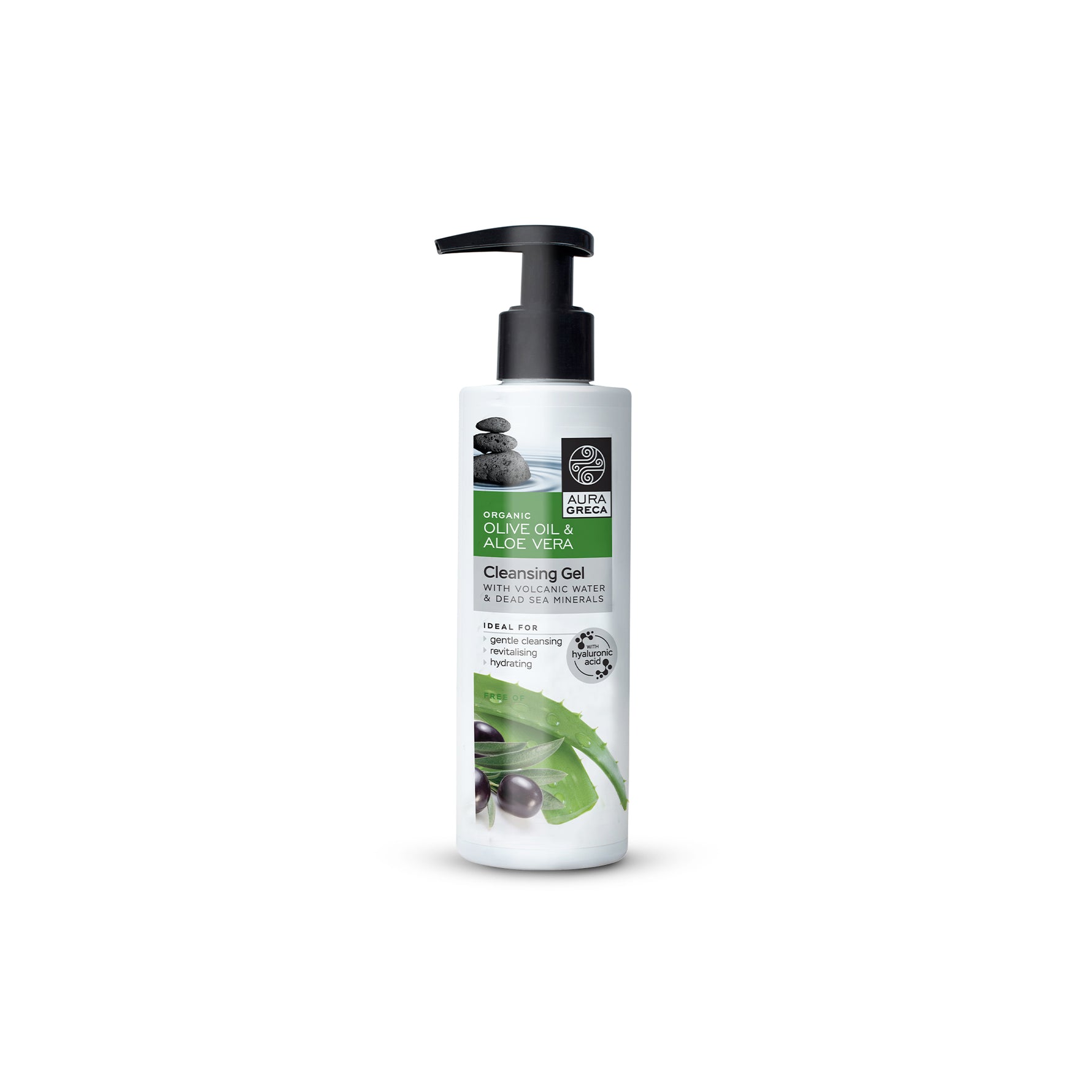Aura Greca Cleansing Gel with Volcanic Water & Dead Sea Minerals – Gentle, hydrating face wash for a refreshed and balanced complexion, 200ml.